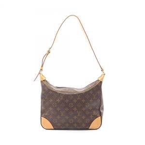 LOUIS VUITTON Brown Monogram Leather Boulogne PM Shoulder Bag